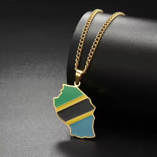 Tanzania - Map Ornament Necklaces