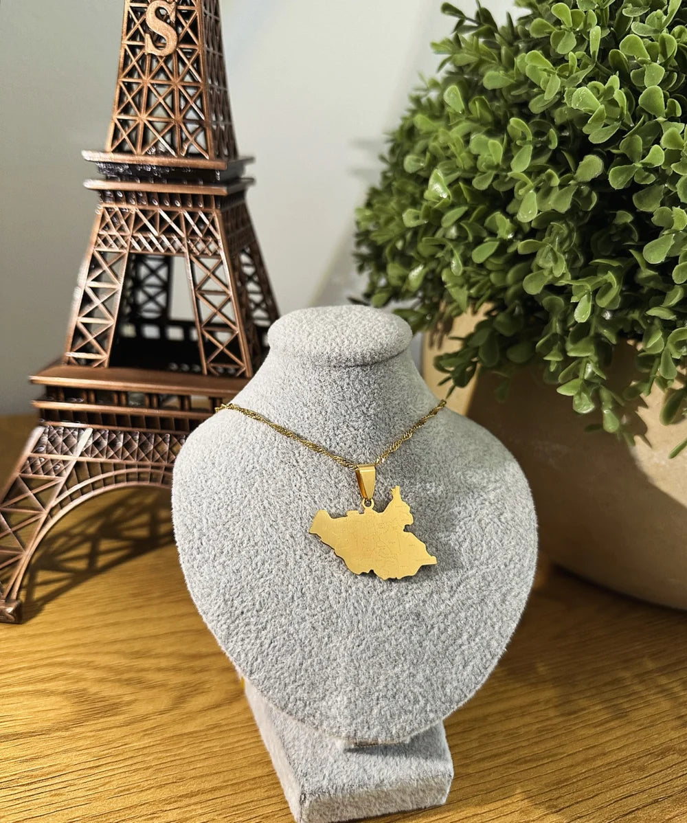 South Sudan - Map Necklace