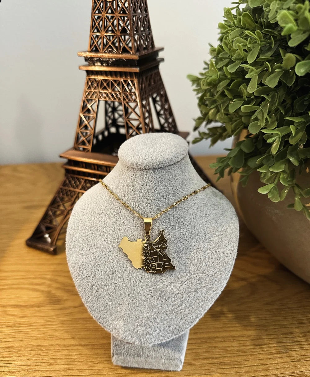 South Sudan - Map Necklace